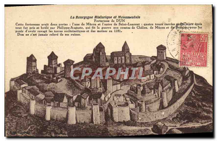CPA La Bourgogne Historique et Monumentale Forteresse de Dun 