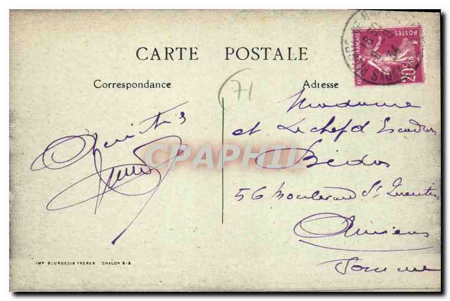 CPA Vue du Chateau de Pierre en Bourgogne du Cote des Cours  — Rückseite