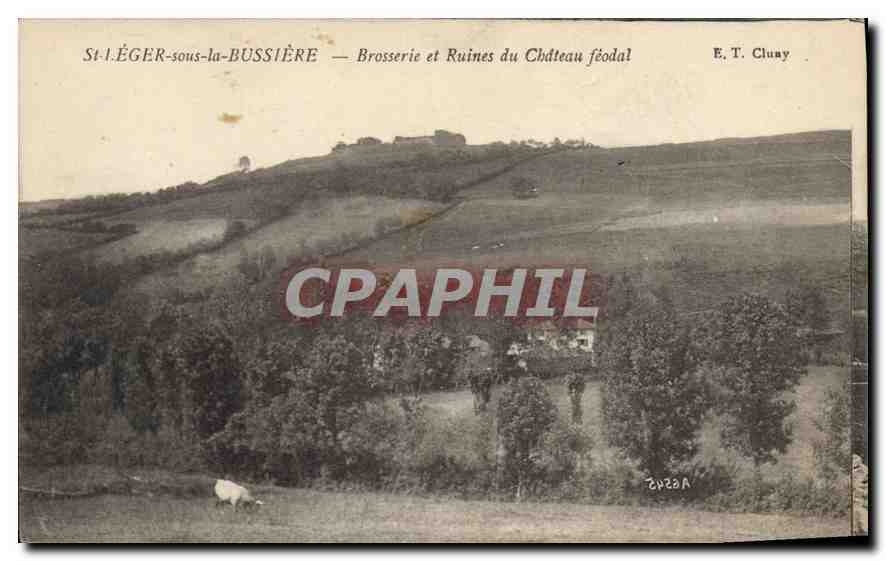 St-LÉGER-sous-la-BUSSIÈRE — Brosserie et Ruines du Château féodal — E. T. Cluay