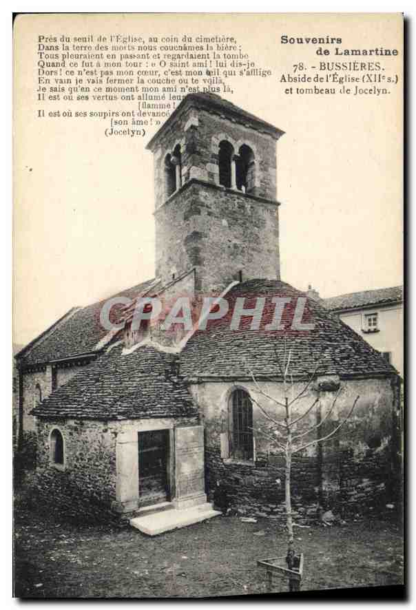 Abside de l'Église à Bussières — Souvenirs de Lamartine, n°78 — L. Petit, phot.édit. Mâcon