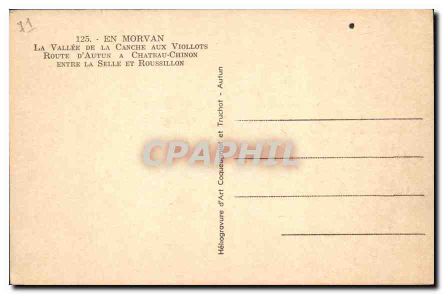 La Vallée de la Canche aux Viollots — En Morvan — Héliogravure d'Art Coquegniot et Truchot — Reverso
