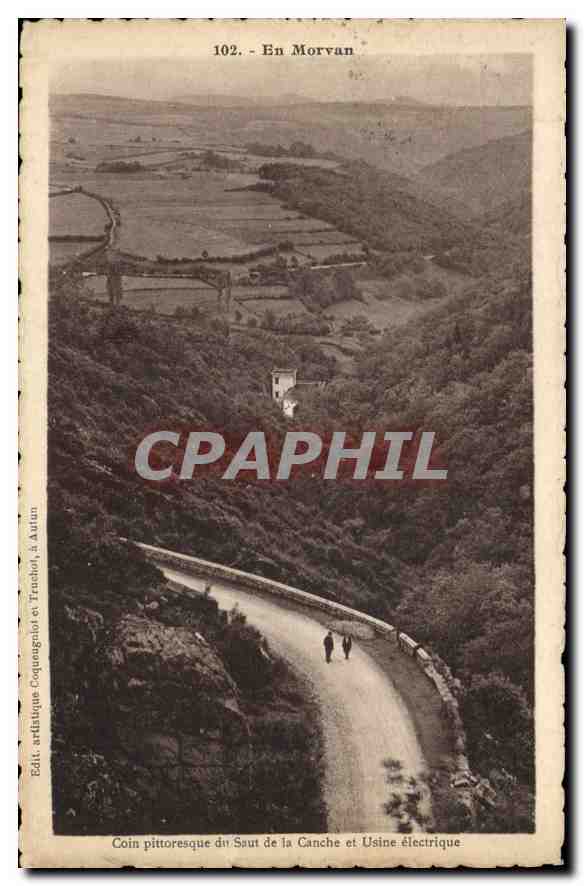 CPA En Morvan Coin pittoresque du Saut de la Canche et Usine electrique 