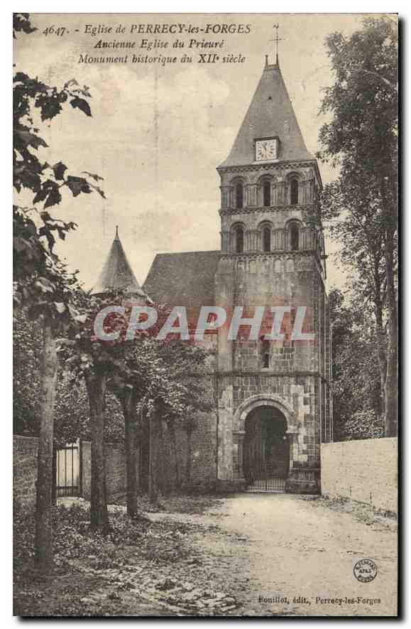 CPA Eglise de Perrecy les Forges Ancienne Eglise du Prieure Monument historique du XII siecle