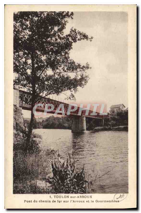 CPA Toulon sur Arroux Pont du chemin de fer sur l'Arroux et le Gourmandoux 