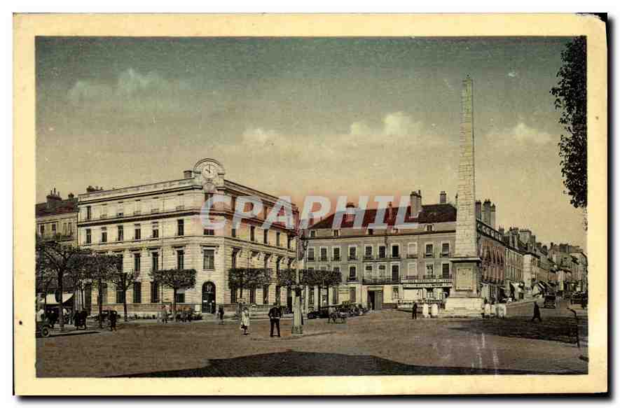 Chalon-sur-Saône — Place de l'Obélisque et Hôtel des Postes — Éditeur : M. Roulier