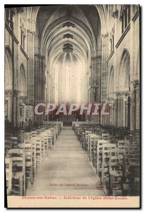 CPA Chalon sur Saone Interieur de l'Eglise Saint Cosme 