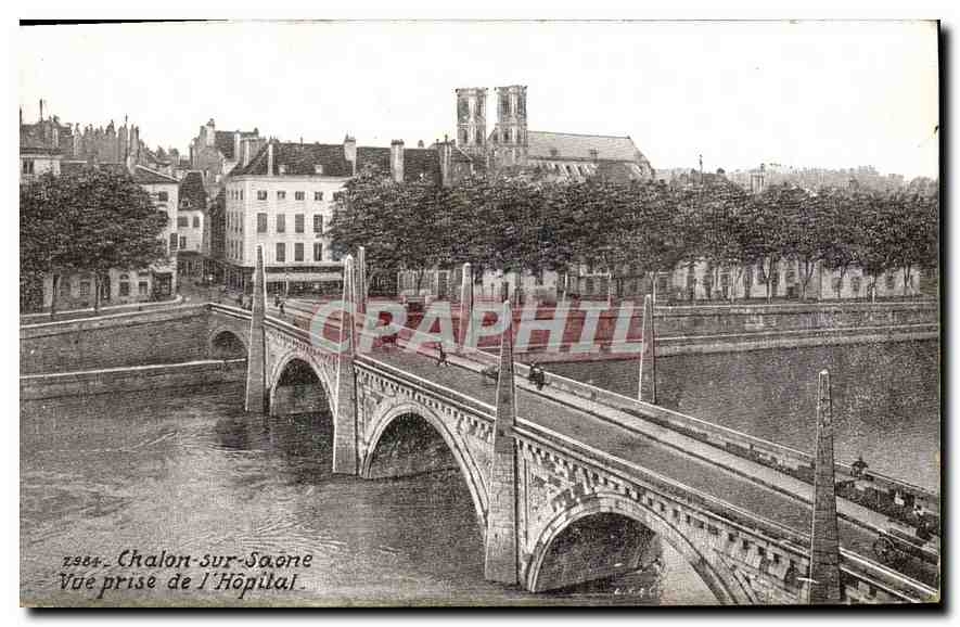 Chalon-sur-Saône — Vue prise de l'Hôpital — éditeur CPAPHIL, n° 1984