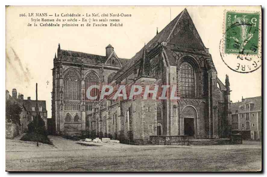 CPA Le Mans La Cathedrale La Nef  cote Nord Ouest 