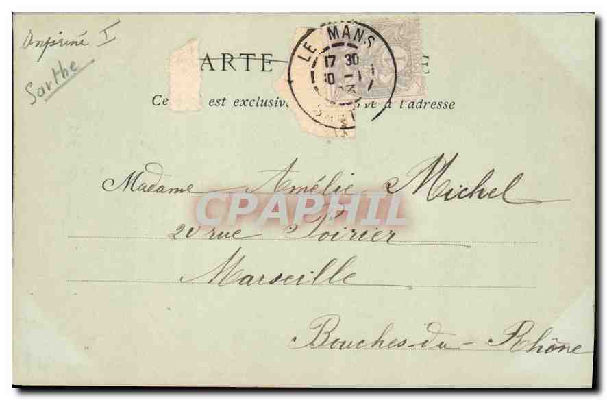 CPA Le Mans Eglise Notre Dame de la Couture  — Verso