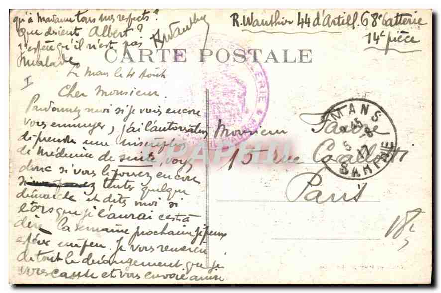 CPA Le Mans Eglise ND de la Couture  — Rückseite