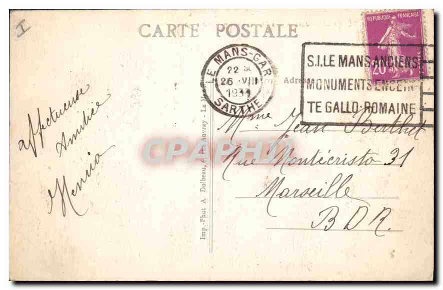 CPA Le Mans Jardin des Plantes Un beau coin  — Rückseite