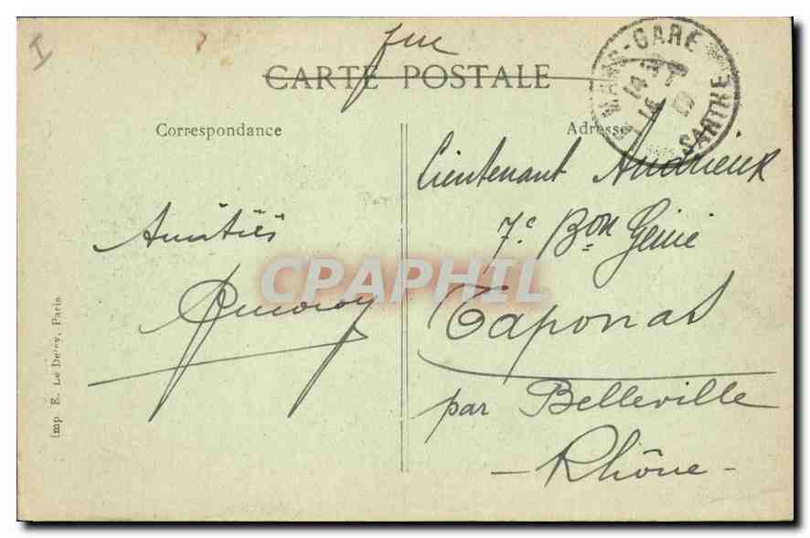 CPA Le Mans Le Monument de Chanzy  — Rückseite