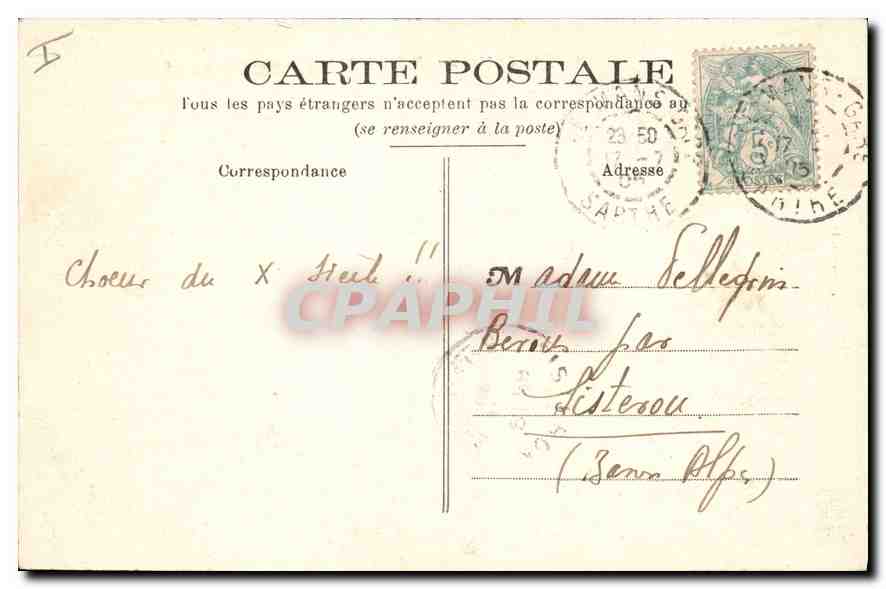 CPA Le Mans Eglise ND de la Couture et Prefecture  — Rückseite
