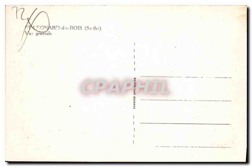 CPA St Leonard des Bois Sarthe Vue generale  — Verso