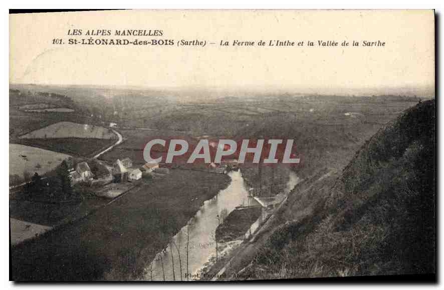 CPA Les Alpes Mancelles St Leonard des Bois Sarthe La Ferme de l'Inthe et la Vallee de la Sarthe 