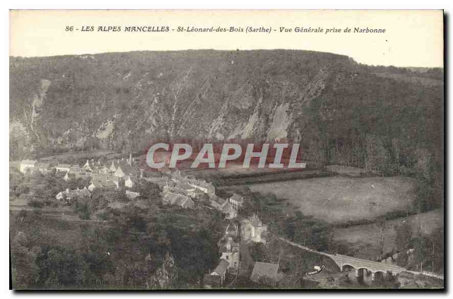 CPA Les Alpes Mancelles St Leonard des Bois Sarthe Vue Generale prise de Narbonne 