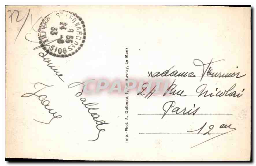CPA Les Alpes Mancelles Saint Leonard des Bois Sarthe La Sarthe et butte de Haut Fourche  — Rückseite