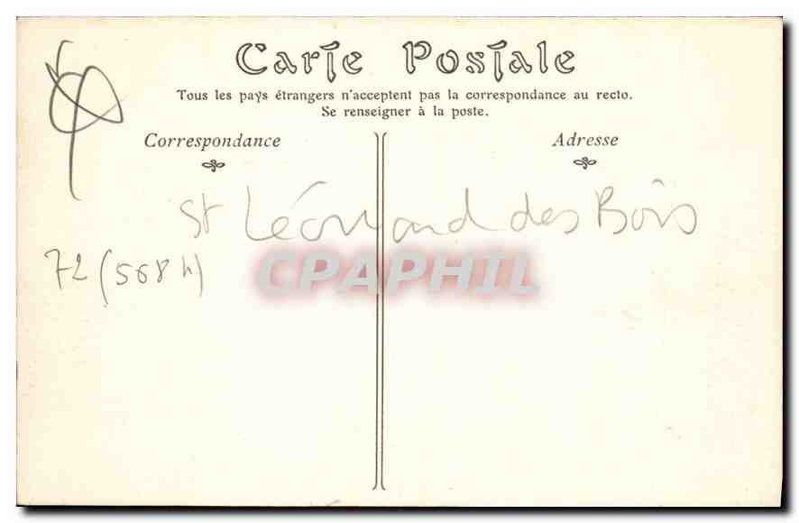 CPA Saint Leonard des Bois  — Rückseite