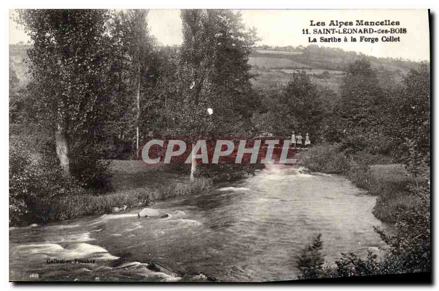 La Sarthe en la Forge Collet — Saint-Leonard-des-Bois — Colección Poucher