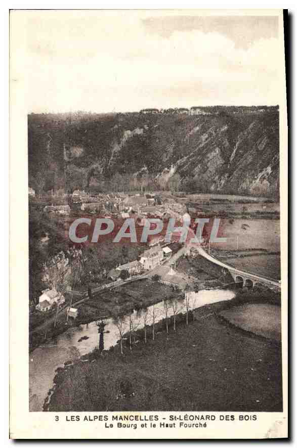 CPA Les Alpes Mancelles St Leonard des Bois Le Bourg et le Haut Fourche 