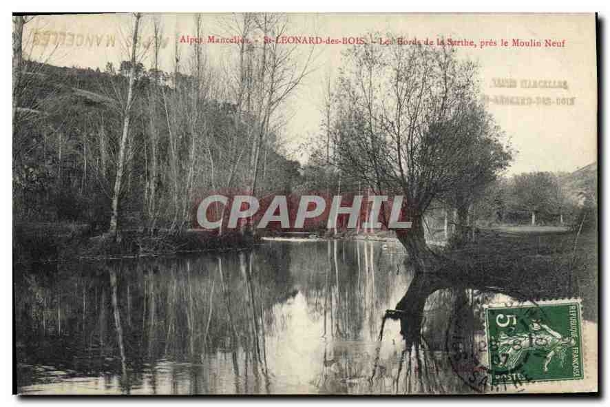 Alpes-Mancelles - St-LEONARD-des-BOIS - Las orillas de la Sarthe, cerca del Molino Nuevo