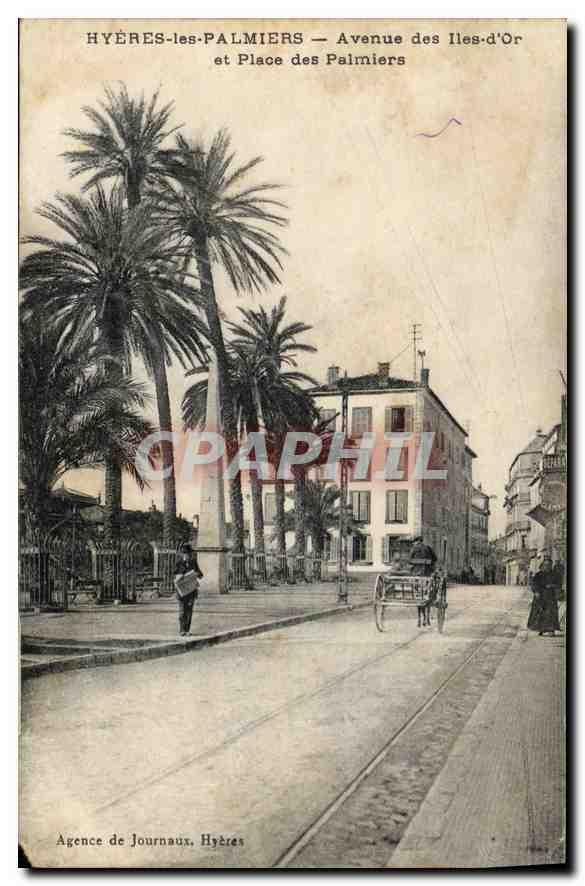 Hyères-les-Palmiers — Avenue des Îles-d'Or et Place des Palmiers — Agence de Journaux, Hyères