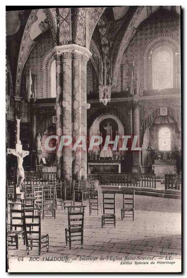 CPA Roc Amadour Interieur de l'Eglise Saint Sauveur 