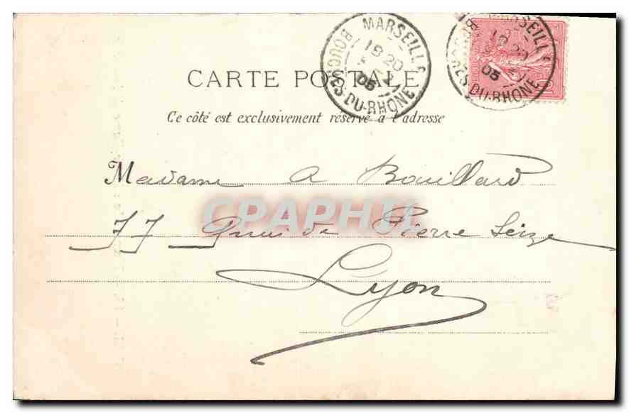 CPA Marseille Notre Dame de la Garde  — Verso