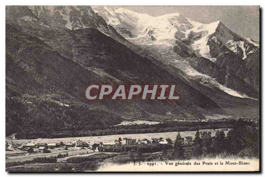 CPA Vue generale des Pratz et le Mont Blanc 