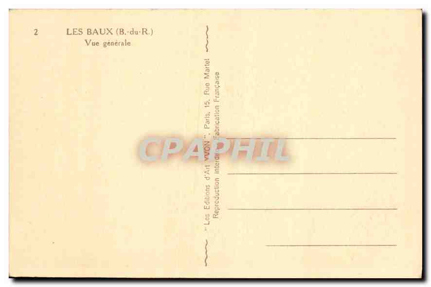 Les Baux (B.-du-R.) — Vue générale — Les Éditions d'Art Martel — Verso