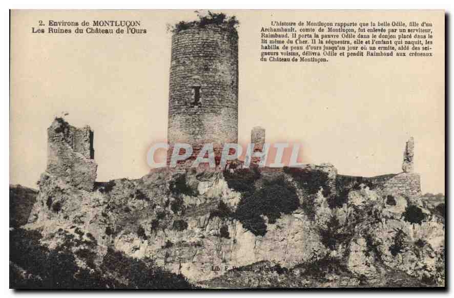 CPA Environs de Montlucon Les Ruines du Chateau de l'Ours 