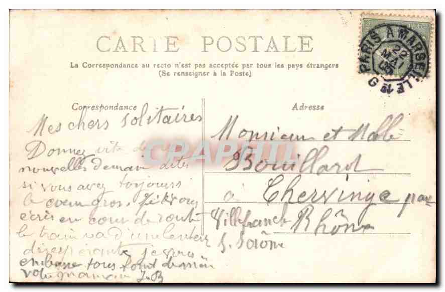 CPA Lyon Quai Pierre Soize et Fourviere  — Verso