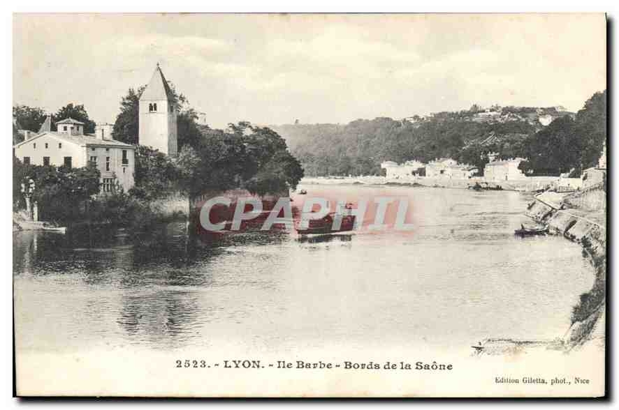 CPA Lyon Ile Barbre Bords de la Saone 