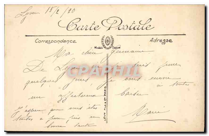 CPA Lyon L'Eglise Siant Nizier  — Verso