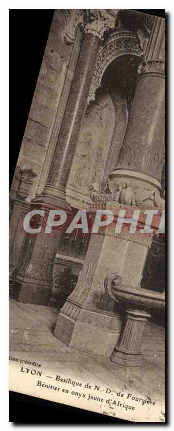 CPA Lyon Basilique de ND de Fourviere Benitier en onyx jaune d'Afrique 