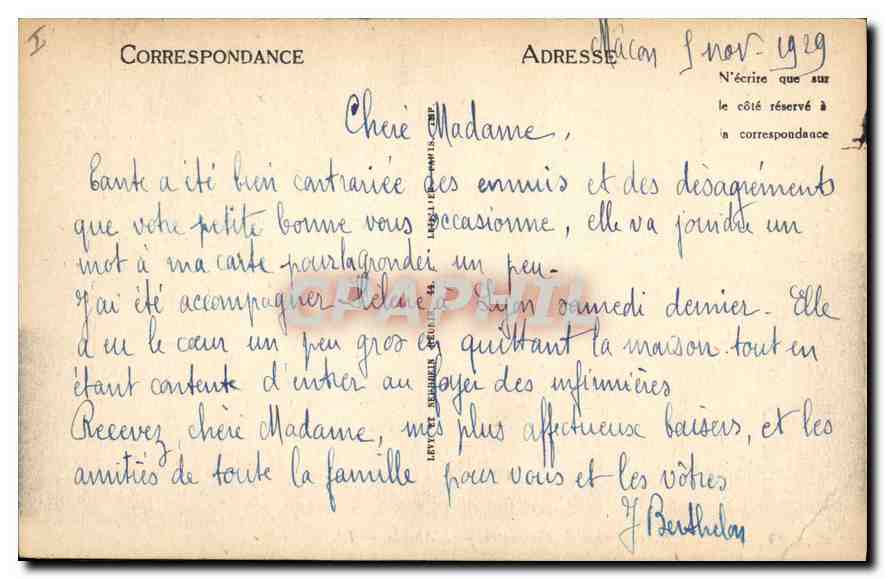 CPA Lyon Notre Dame de Fourviere L'Abside  — Verso