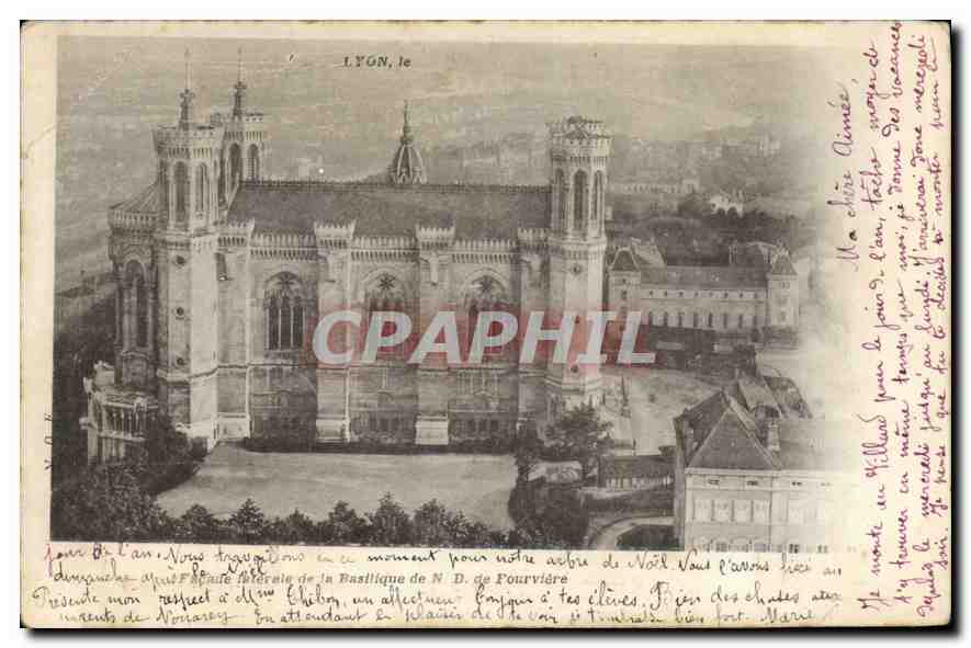 CPA Lyon Facade futeraoe de la Basilique de ND de Fourviere 