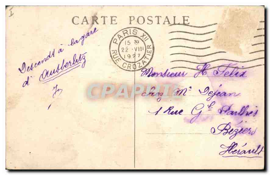 CPA Lyon La Tour Metallique  — Rückseite