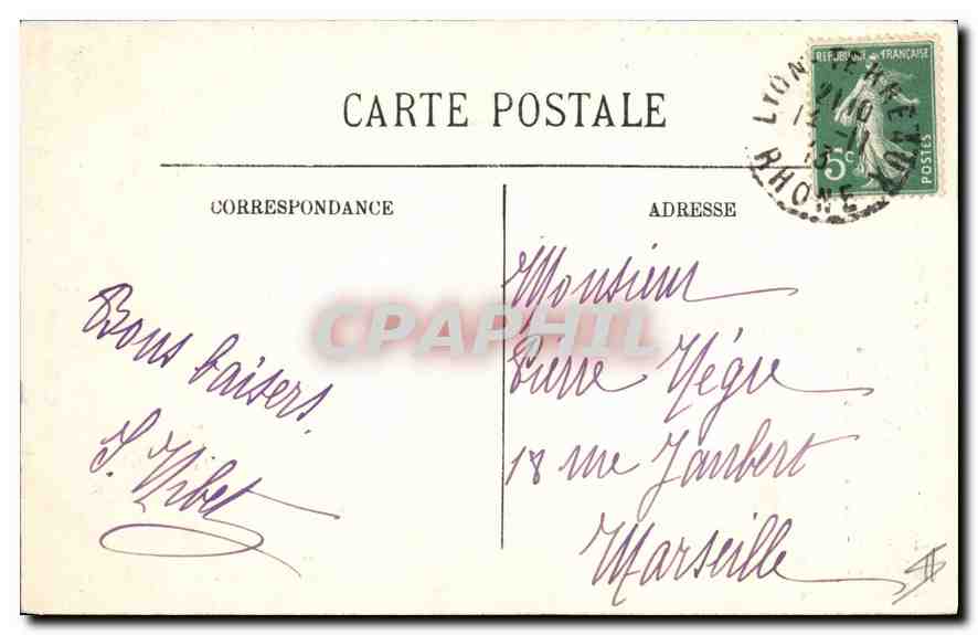 CPA Lyon Ascenseur de la Tour de Fourviere et Restaurant Gay  — Rückseite