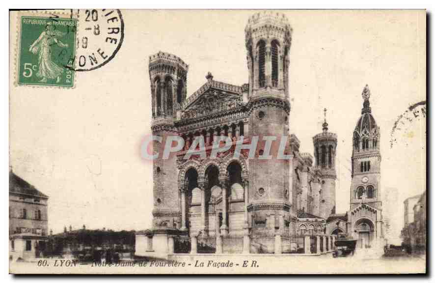 CPA Lyon Notre Dame de Fourviere La Facade 