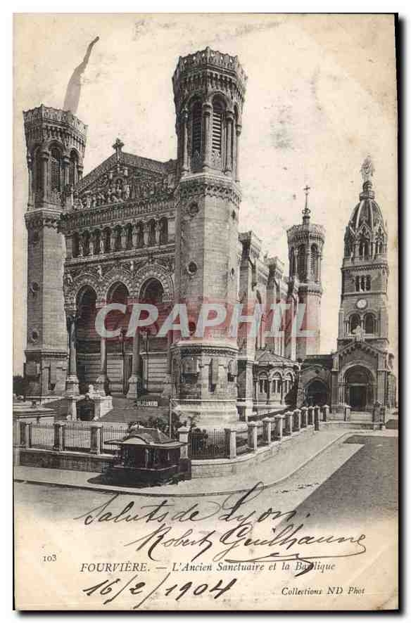 CPA Fourviere L'Ancien Sanctuaire et la Basilique 