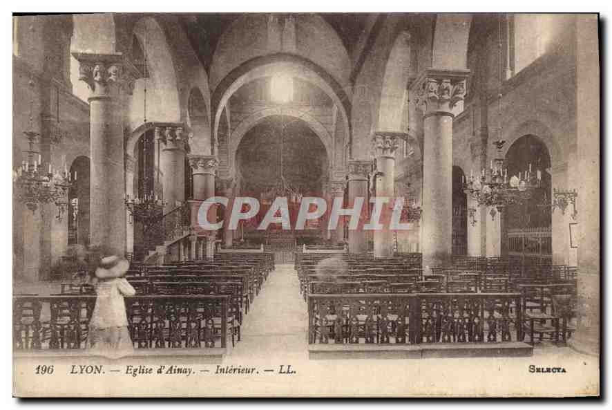 CPA Lyon Eglise d'Ainay Interieur 