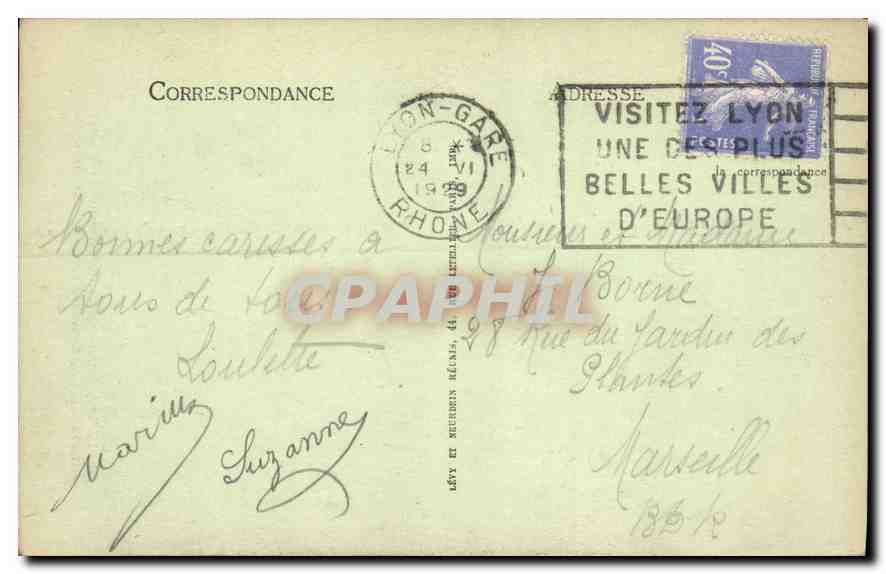 CPA Lyon Notre Dame de Fourviere L'Abside Notre Dame  — Verso