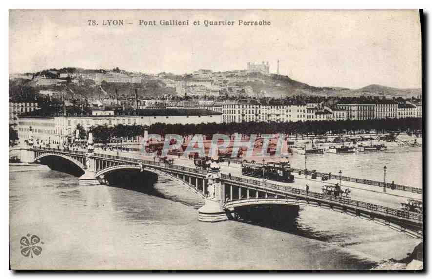 CPA Lyon Pont Gallieni et Quartier Perrache 
