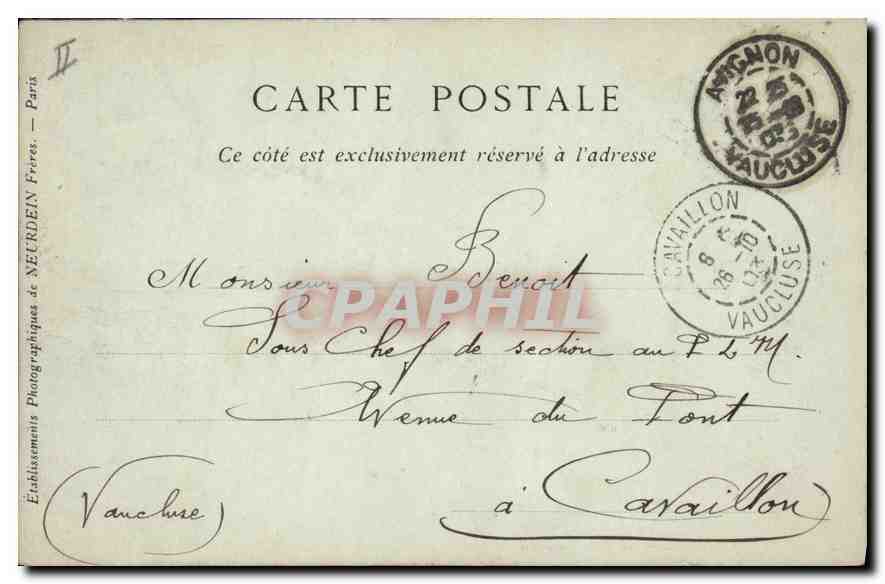 CPA Lyon Le Pont du Midi  — Rückseite