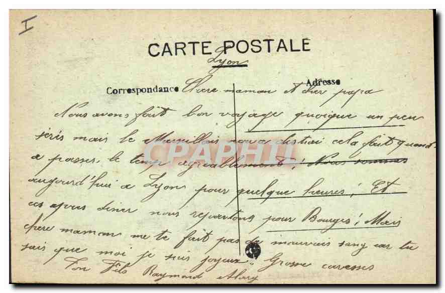 CPA Lyon Le Pont de la Boucle  — Verso