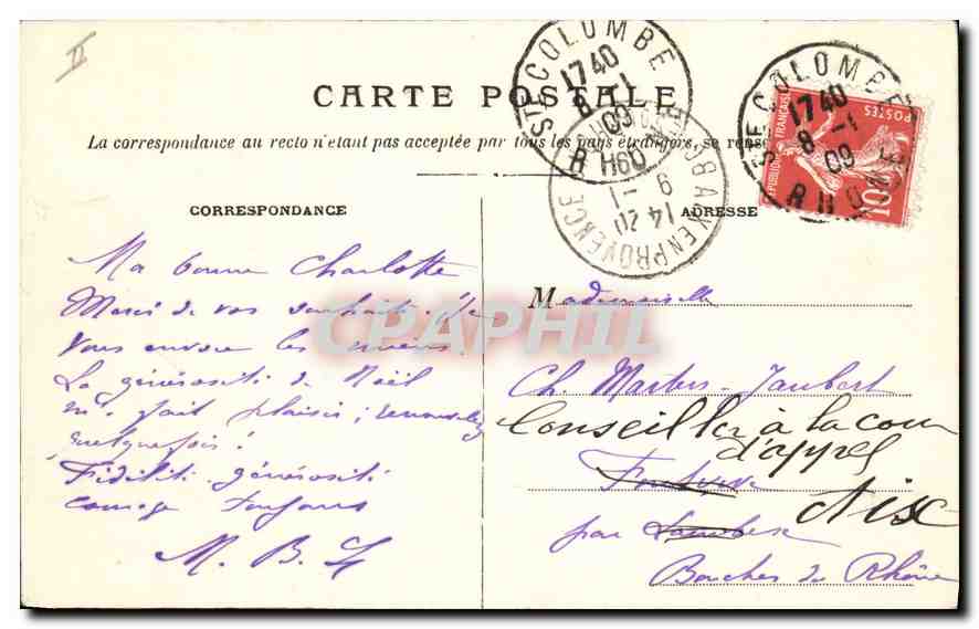 CPA Lyon Fourviere Pensionnat de Jeunes Facade Ouest  — Verso