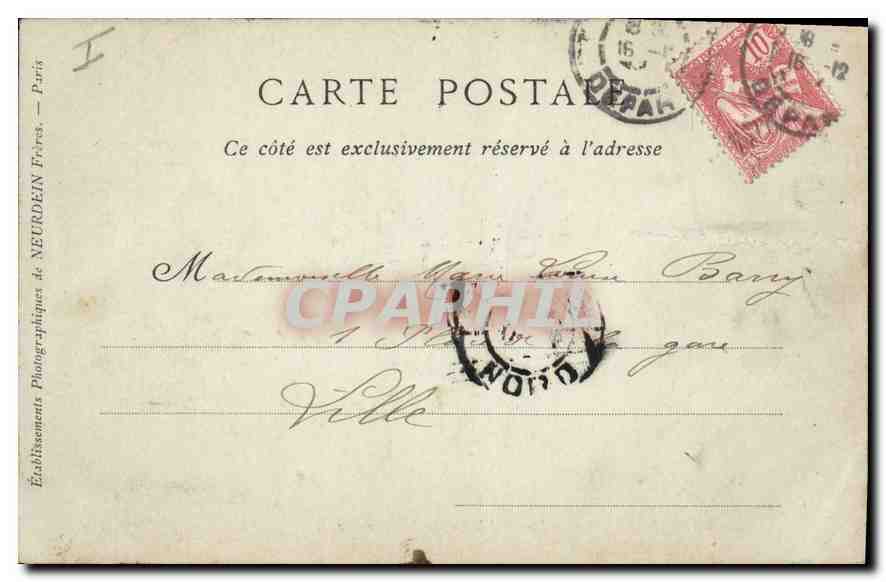 CPA Lyon Le Palais de Justice et le Coteau de Fourviere  — Verso