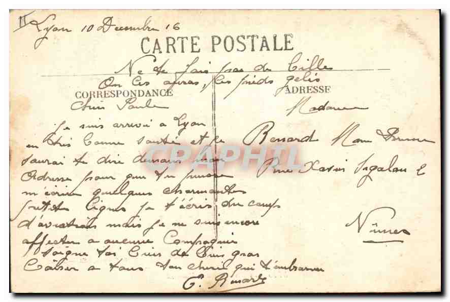 CPA Lyon Pont Morand  — Back