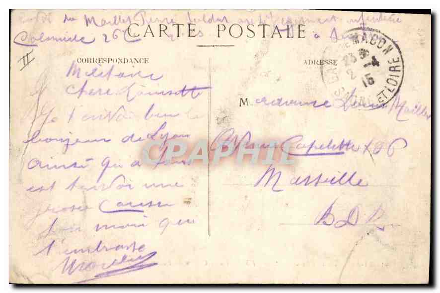 CPA Lyon Pont la Guillotiere Hotel Dieu et Chateau de Fourviere  — Verso